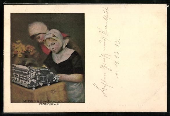 Cartoline postali: Kinder mit Schreibmaschine, Adlerwerke v – Usato da Berlin venduto da bartko-reher
