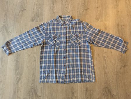 NEU Hemdbluse Flanell Greenfield Gr 44 blau/weiss kariert