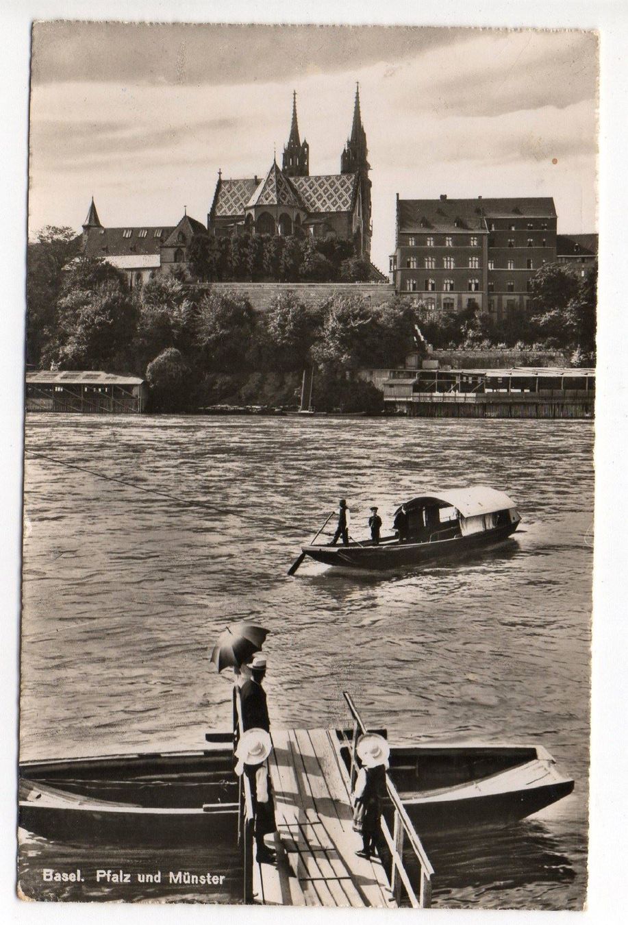 Cartoline postali: BASEL Boot am Steg – Usato da Jona venduto da philajona