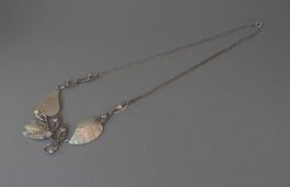 Perlmutt Collier / Halskette 800 Silber