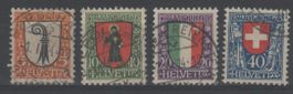 Pro Juventute Satz 1923 Nr. J25/J28 o Katalogwert: 60.00 CHF
