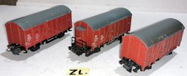 ZL) Trix Express 3x gedeckter Güterwagen Kassel