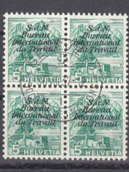 Alle Briefmarken: SBK D lV 40z im 4er-Block mit ST Genève – Gebraucht aus Bürglen TG von StampGraf