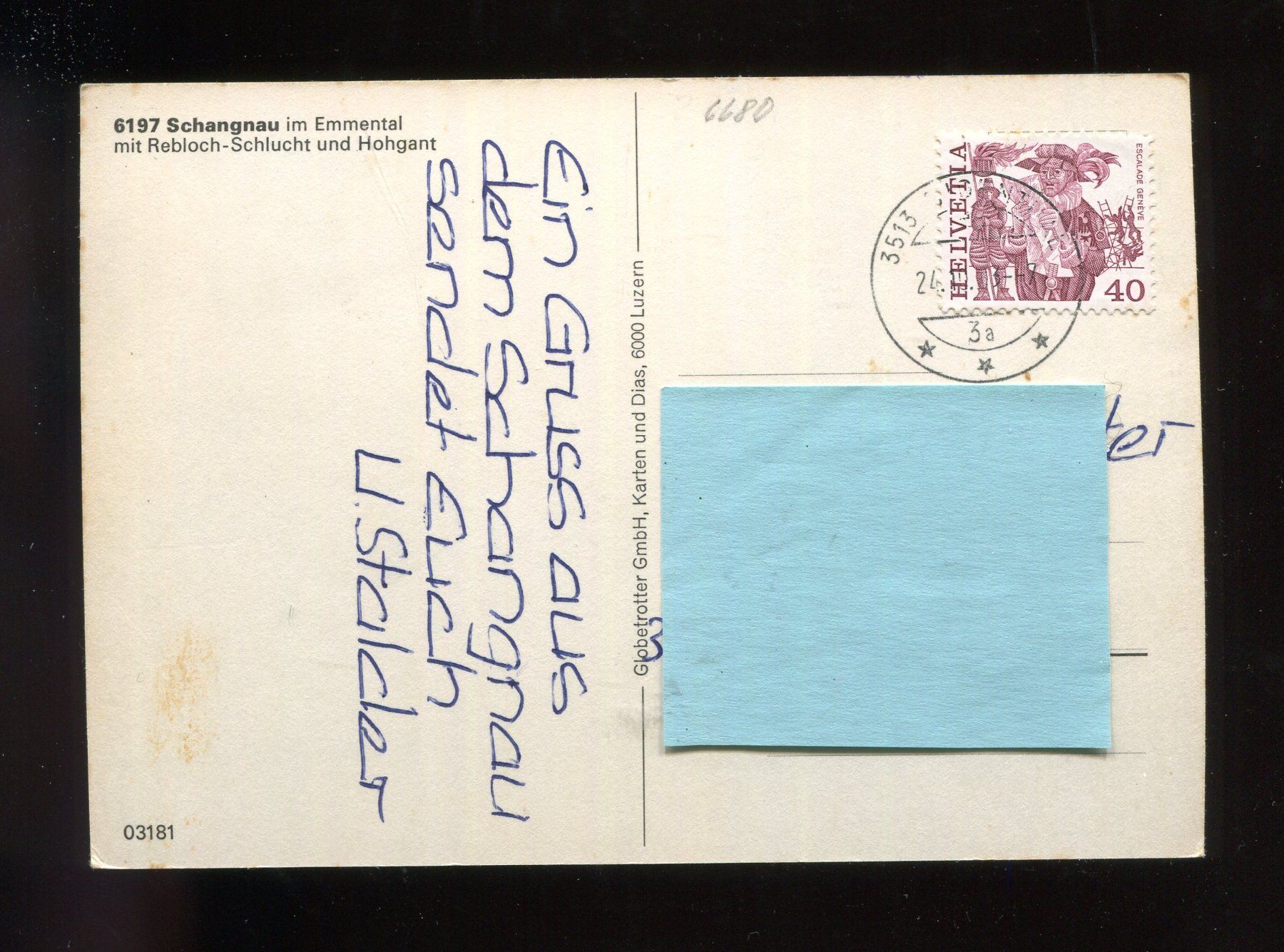 Cartoline postali: Schangnau, Emmental – Usato da Aarau venduto da Elmaar41 1