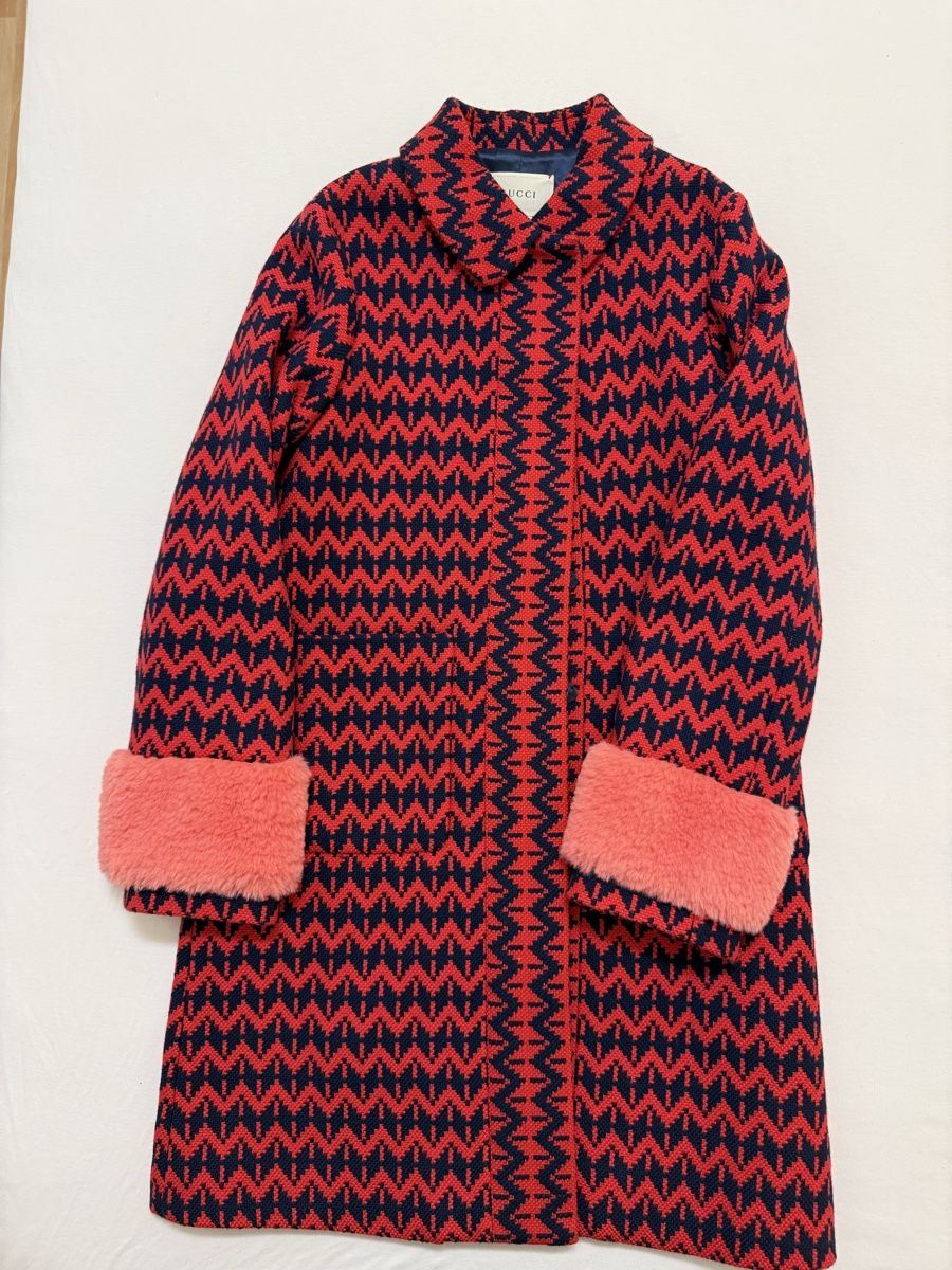 Gucci Mäntel: Gucci Wool Coat - Size 10 - Red and Navy - Fall/Winter – Neu (gemäss Beschreibung) aus Meilen von babanova