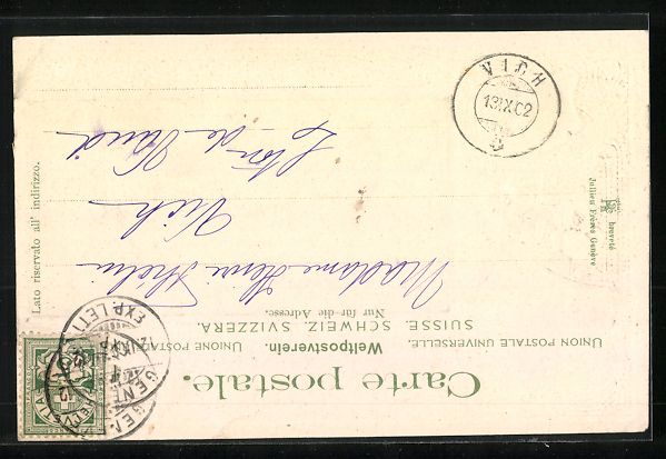 Cartoline postali: Passepartout-Lithographie Lac Léman, Ba – Usato da Berlin venduto da bartko-reher 1