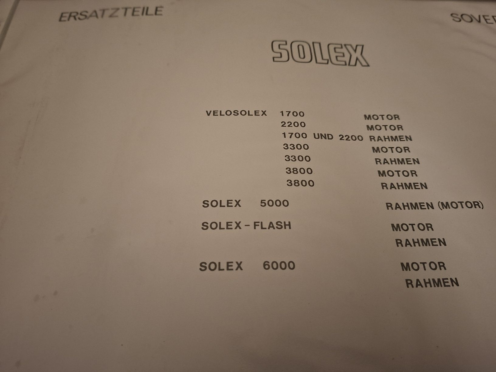 Solex Parti ricambio per ciclomotori: solex velosolex ersatzteile catalogue modèles 1700 ab 6000 – Usato da lausanne venduto da Nicolier0 1
