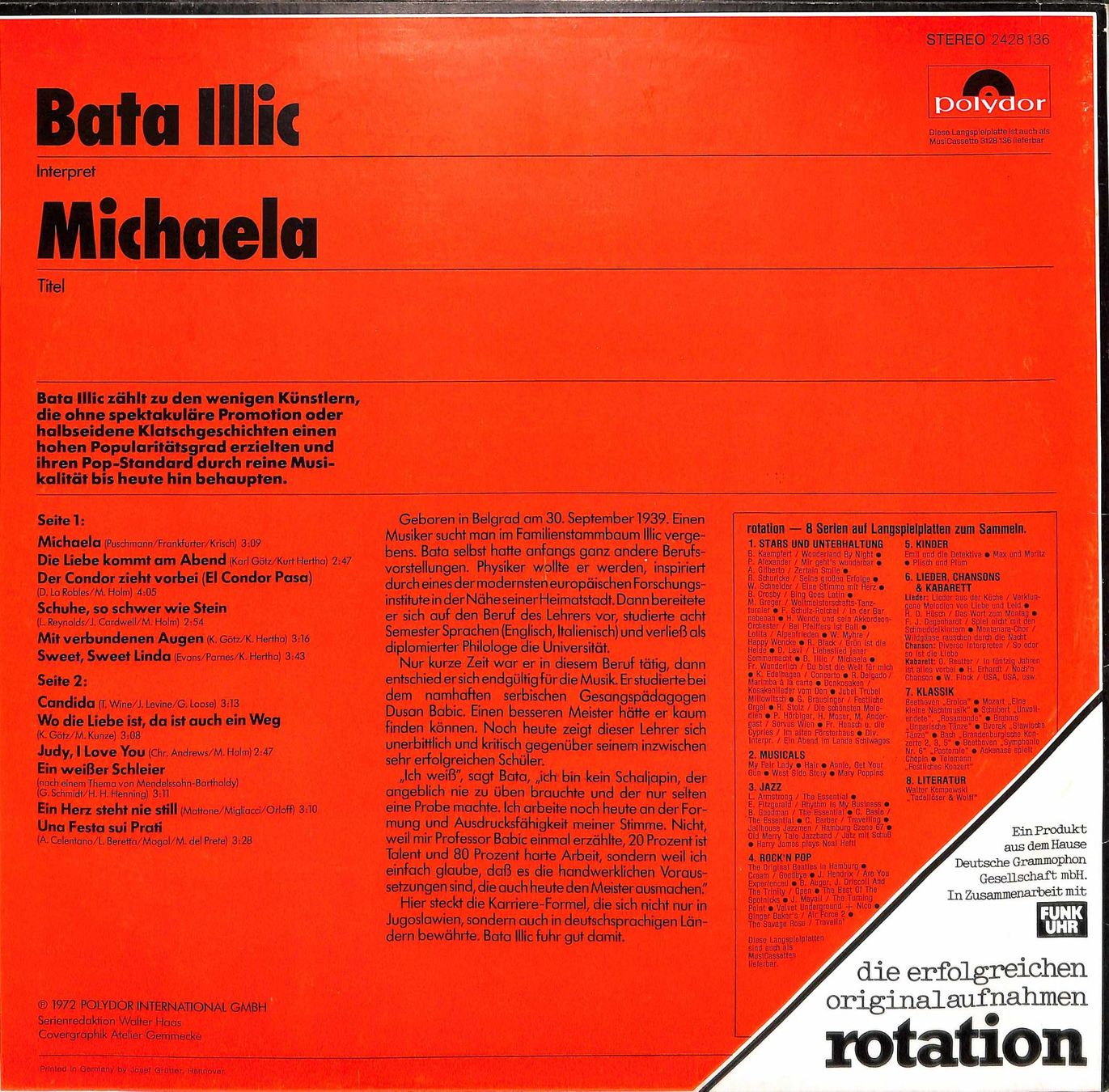 Dischi in vinile: LP Bata Illic - Michaela – Usato da Trimmis venduto da Beax72 1