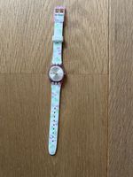 Swatch Uhr weiss mit Blümchenmuster💐
