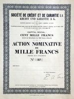 Société de Crédit et de Garantie SA, Genève - 1929