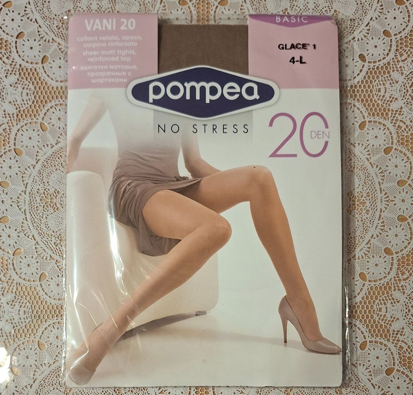 Calze & Collant: Pompea Basic Vani 20DEN Glace Gr.4/L Strumpfhose – Nuovo e nell'imballaggio originale da Amriswil venduto da Celini3