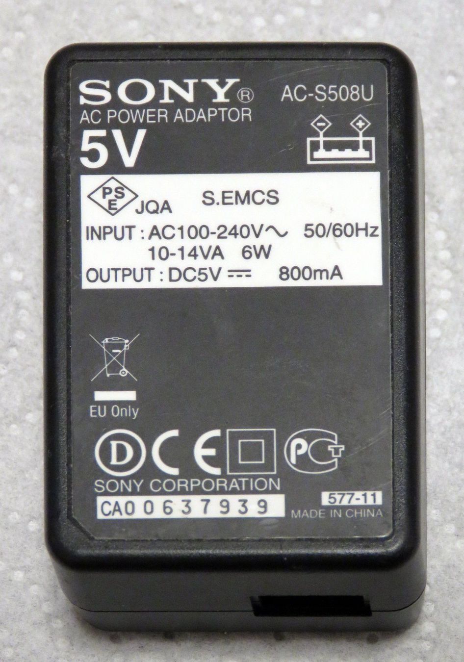 Sony Sonstiges Zubehör: Sony Original-Netzteil AC-S508U: 5V/0,8A – Gebraucht aus Untersiggenthal von Zarkok 2