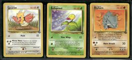 Vintage Pokémon Karte Jungle EN 1999 Lot of 3