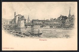 Bremgarten, Ortspartie mit Reussbrücke