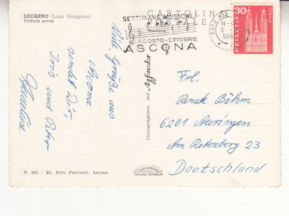 Cartoline postali: Locarno 1967 – Usato da Bürglen TG venduto da StampGraf 1