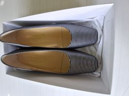 Chaussures BRUNATE rayées noires et argent pointure 38.5