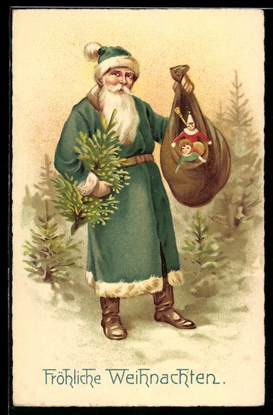 Ansichtskarten: Weihnachtsmann mit einem Sack voller Ges – Gebraucht aus Berlin von bartko-reher