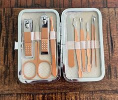 Maniküre - Pediküre - Set Edelstahl 10-teilig (Rosè)