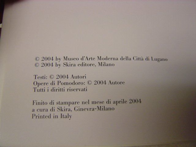 Libri: Arnaldo Pomodoro - Lugano – Usato da Pambio Noranco venduto da Pol69 5