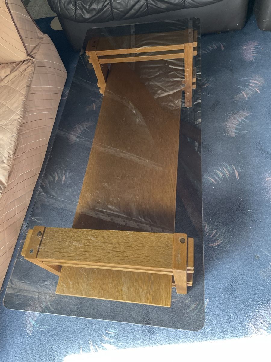 Tavoli: Couchtisch / Holztisch mit Glasplatte – Usato da Füllinsdorf venduto da cat_sn9q