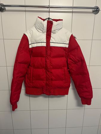 Vintage y2k LOGG Sport Daunenjacke Winterjacke rot weiss
