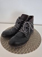 Boots Schnürstiefeletten Leder/Wildleder Gr. 42 schwarz