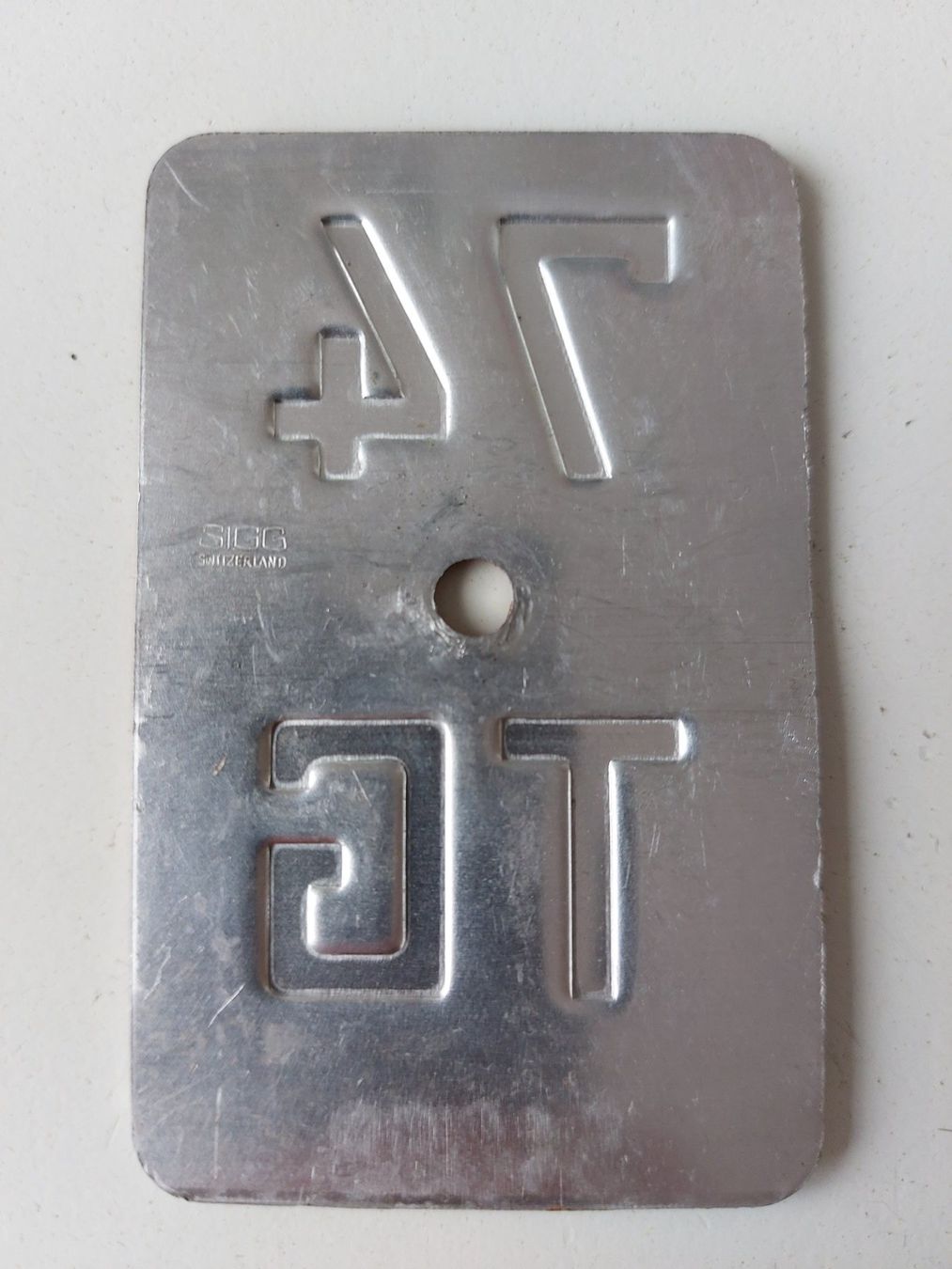 Sachs Insegne: Velonummer TG 74 plaque Velo – Usato da Schenkon venduto da Uhu007 1