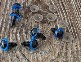 Bastelaugen / Tieraugen blau, Durchmesser ca. 10mm 6 Stk