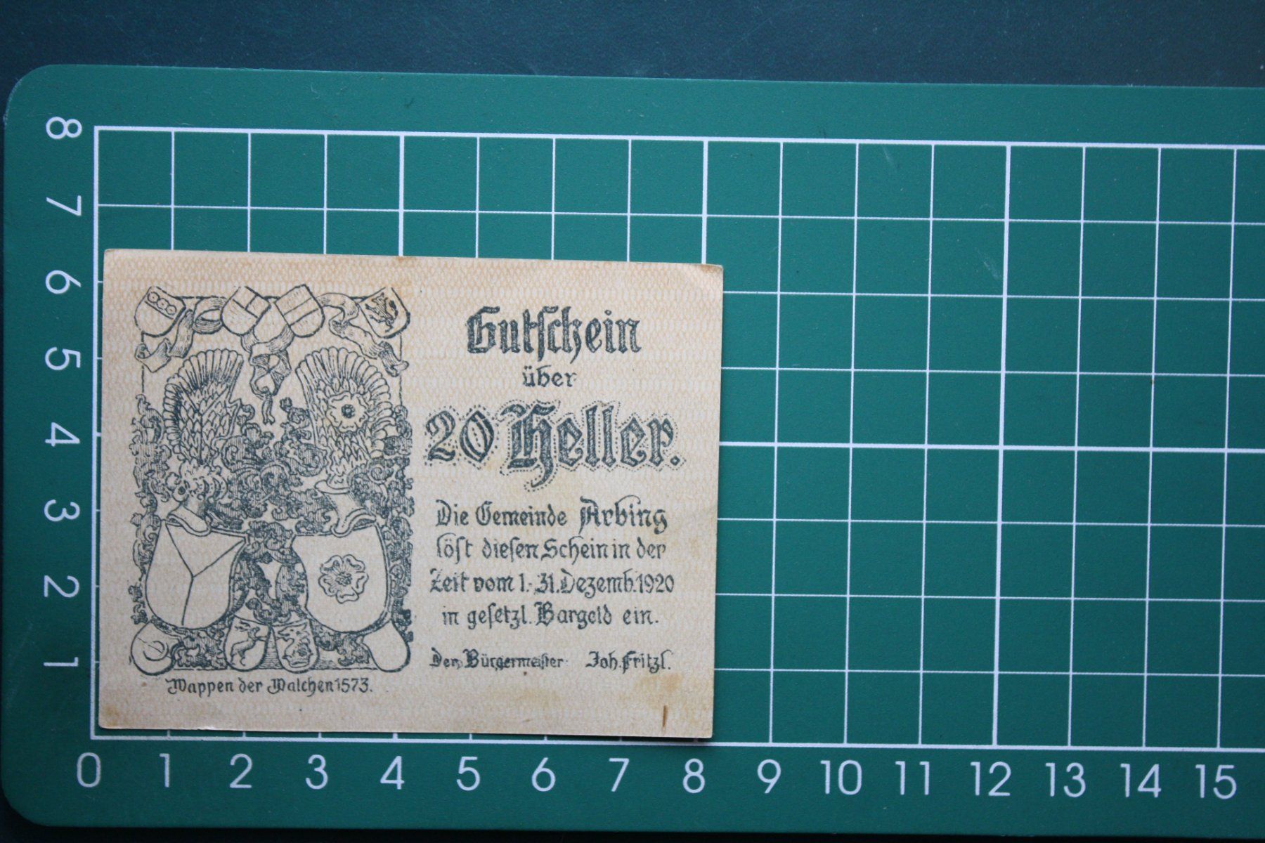 Banconote: currency voucher austria arbing 20 heller 1920 – Usato da Laupen BE venduto da Gufi57 1