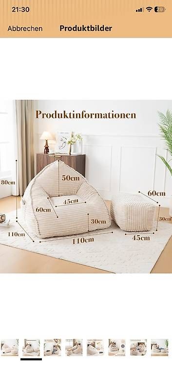 Poltrone: Sitzsack mit hocker – Usato da Bühler venduto da kri_yc2x 1