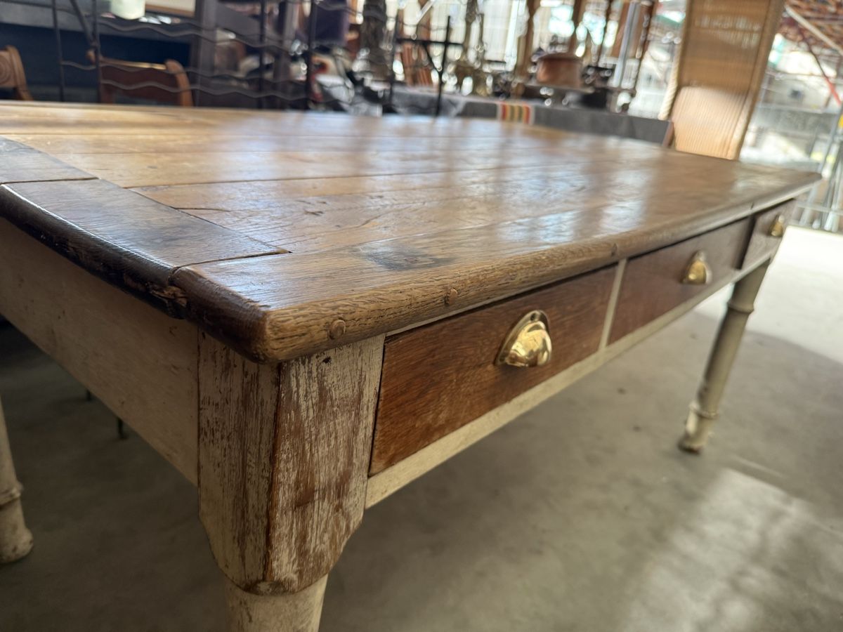 Table ancienne bois avec tiroirs style rustique patiné (Gebraucht) in ...