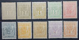 Luxemburg ex. Kat. 45-56 */gest. 1882 Kat. 63. Euro