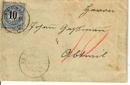 Kleinbrief mit Nachporto, Abtwil - Sins  1881