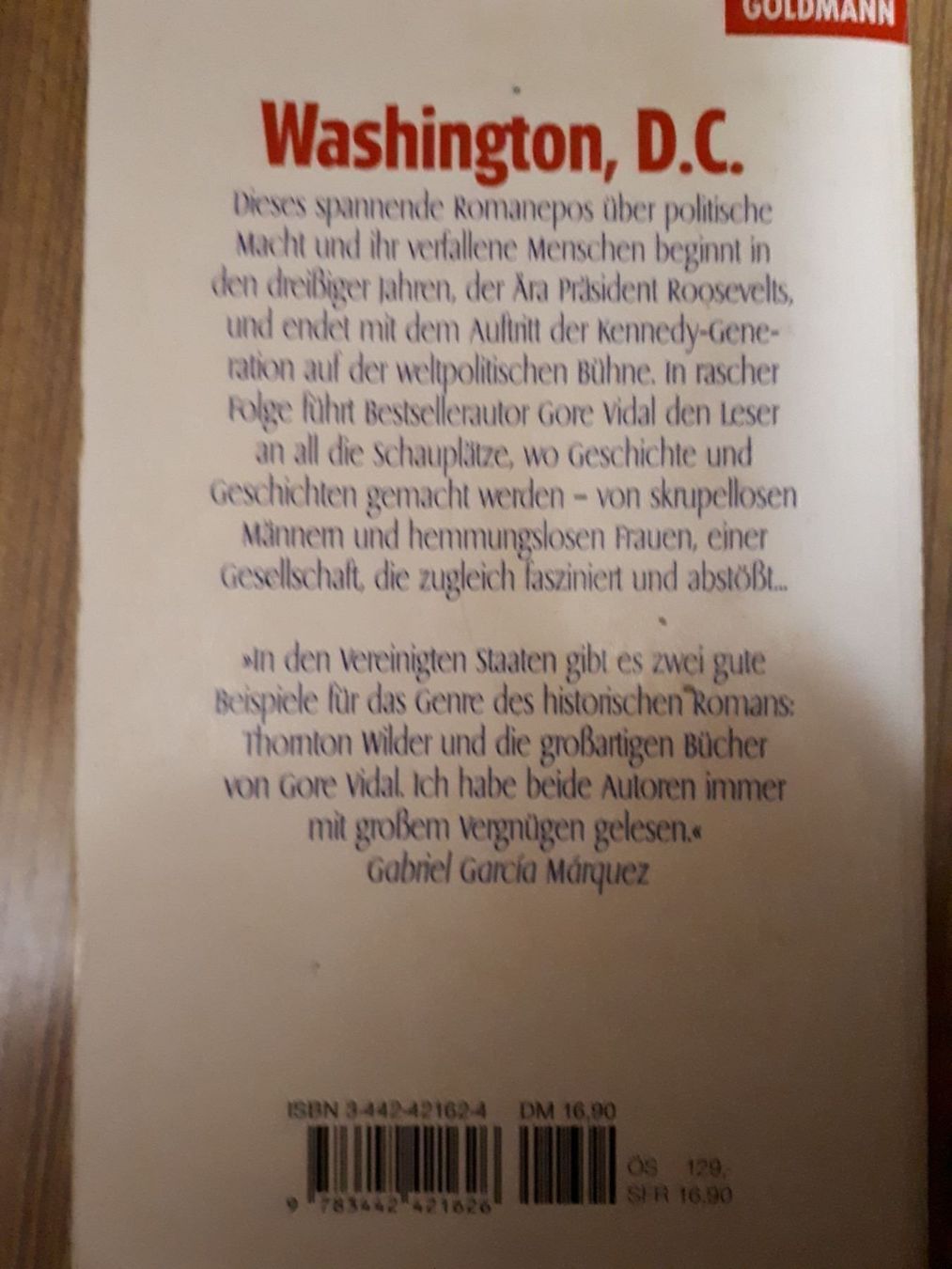 Libri: Vidal Gore Washington – Usato da Basel venduto da Alacant 1