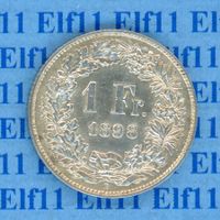 CHF___1.00 1898 stgl * nigelnagelneu! 1 Franken