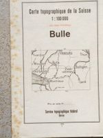 Alte Höhenkurvenkarte BULLE  1939