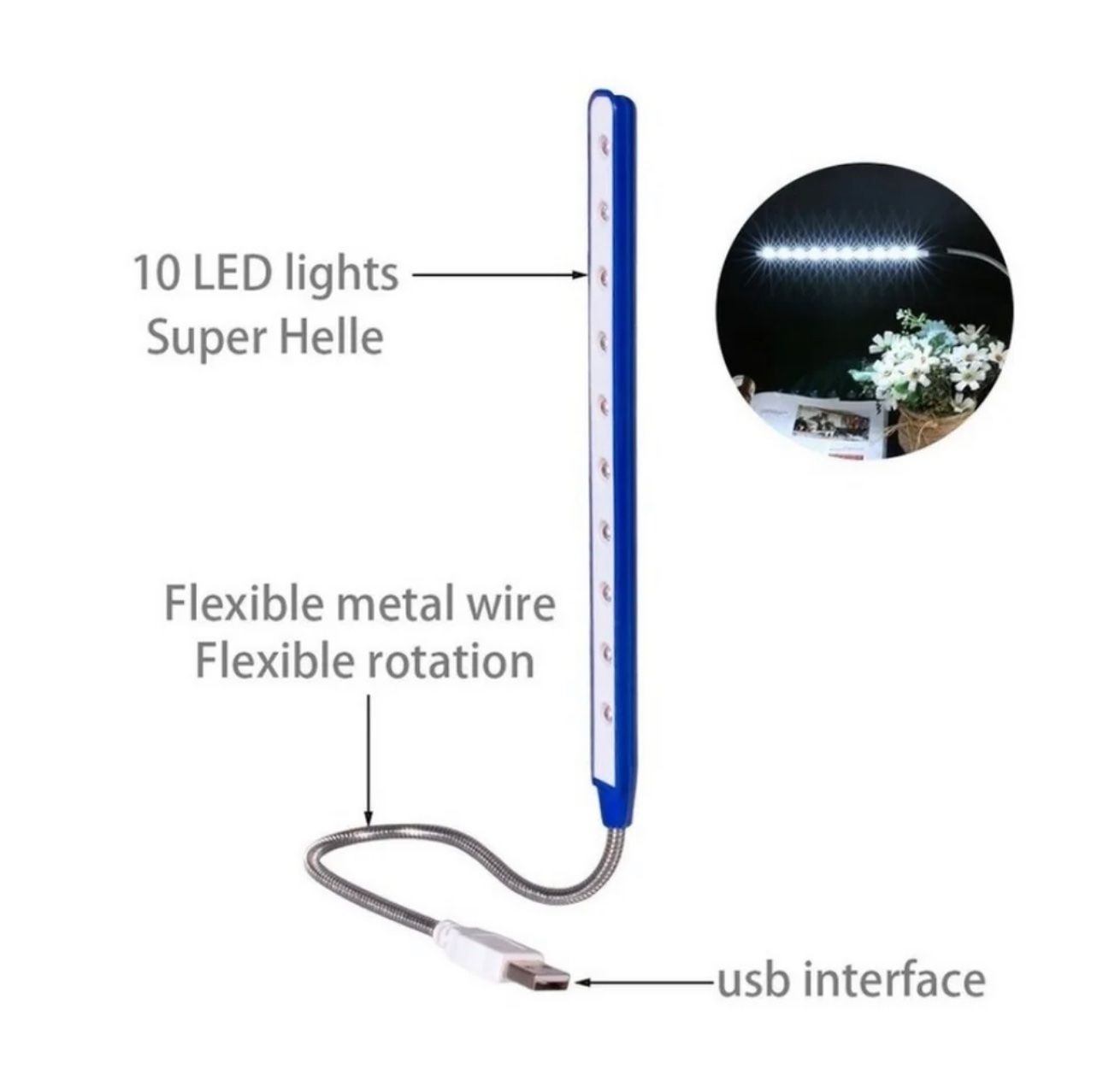 Lampen: USB 5V LED Lesen Lampe Schwarz – Neu (gemäss Beschreibung) aus Biberist von ShopSoltan 2