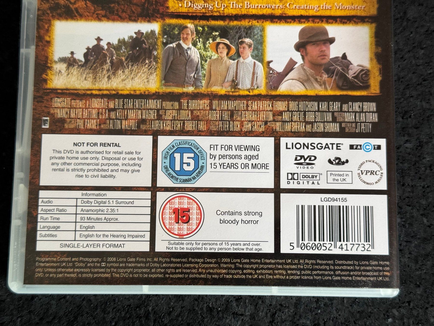 Tous les DVDs: The Burrowers "Evil will surface" DVD EN – D'occasion à Fribourg par tschjoly 3