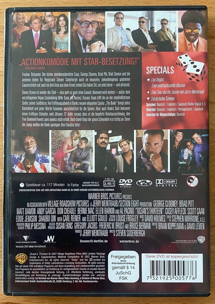 Tutti i DVDs: DVD - Ocean's 13 – Usato da Winterthur venduto da Secondhand-Family 2