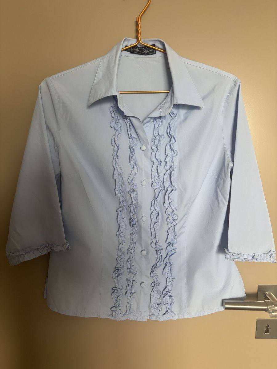 Chemisiers: Figaret- Blouse with ruffles light blue size 38 – D'occasion à Wollerau par Dolder23