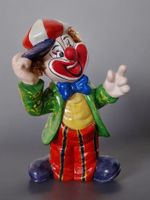Clown Figur, bemalte Figur mit Hut, Grösse 35cm