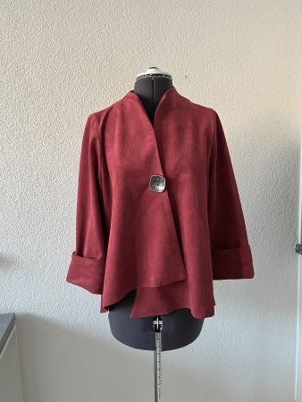 🌹 Rote asymmetrische Jacke IC – Gr. L, elegant & vielseitig