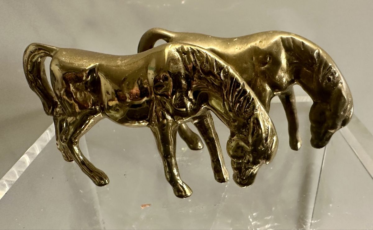 Statuette: Messing Pferde Figuren, 2 Stk., Vintage Deko Pferde – Usato da Zürich venduto da c_d_r 3