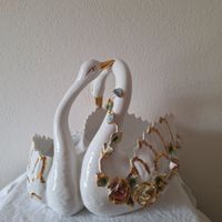 Grosse Schwanen Korb, Deko, Vintage im Stil wie Capodimonte