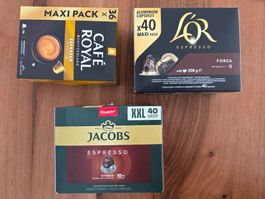 Nespesso Kaffee Kapseln von L'OR, Jacobs & Cafe Royal
