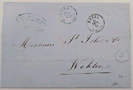 Vorphila Wohlen 12.2.1854 - blauer Stempel (selten !!) 15.--