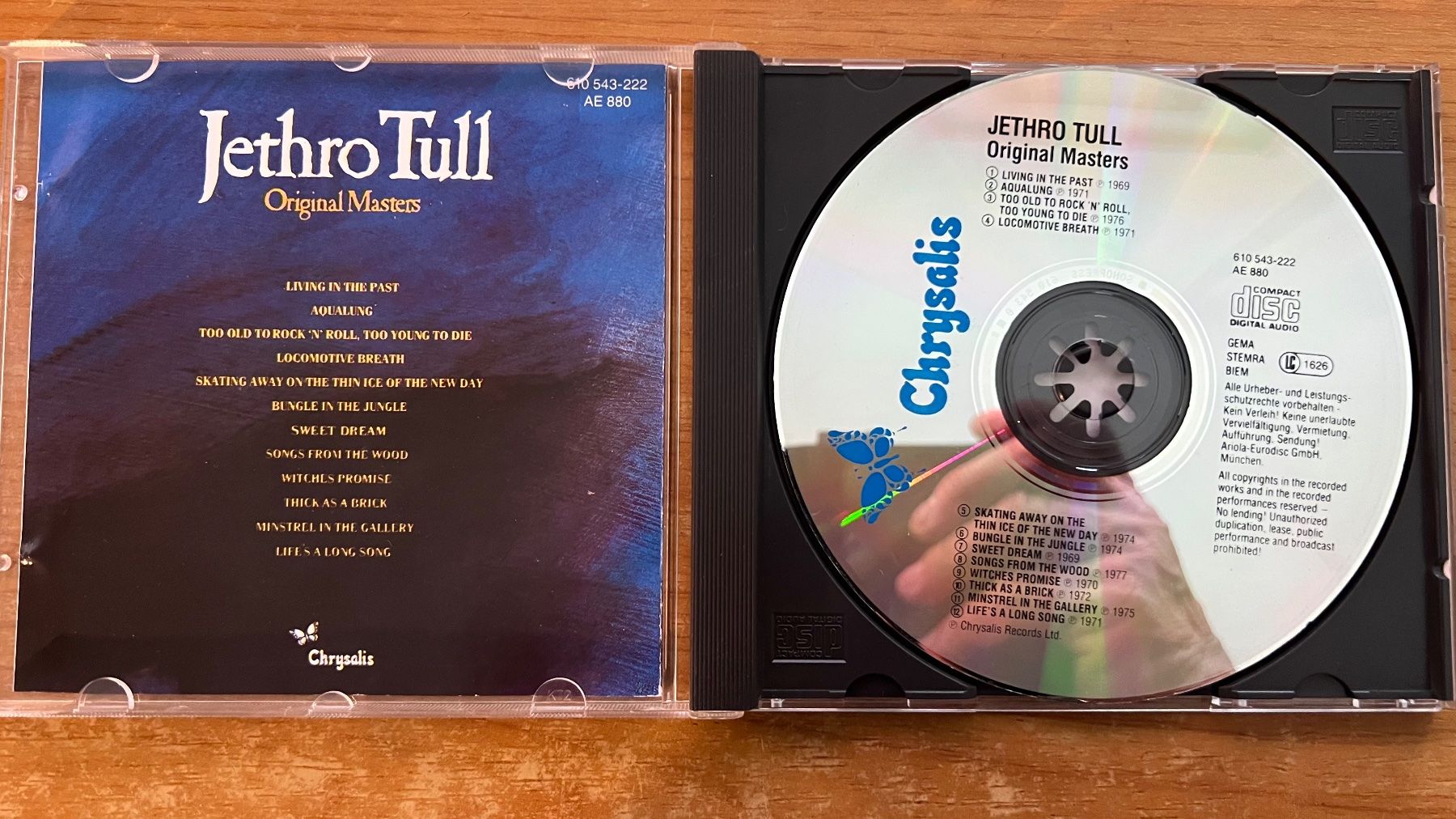 CDs: Jethro Tull - Original Masters / CD - 1. D-Press. 1985 – Gebraucht aus Gais von soundcave57 2
