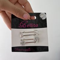 Bellita Haarklammern in Silber mit Blumenmuster, Ungetragen!