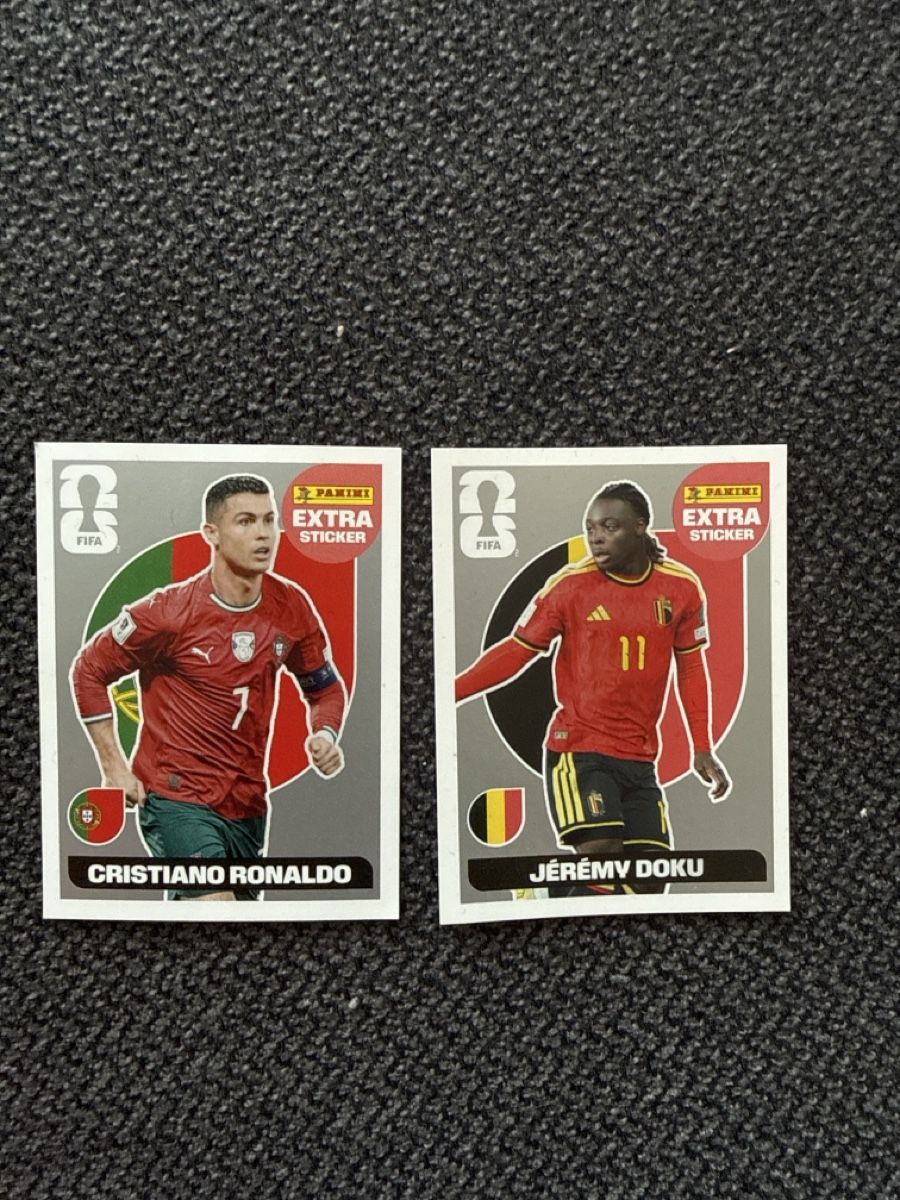 Panini Sammelbilder & Trading cards: EXTRA STICKER CRISTIANO RONALDO UND DOKU – Neu und originalverpackt aus Maienfeld von and_g6ts