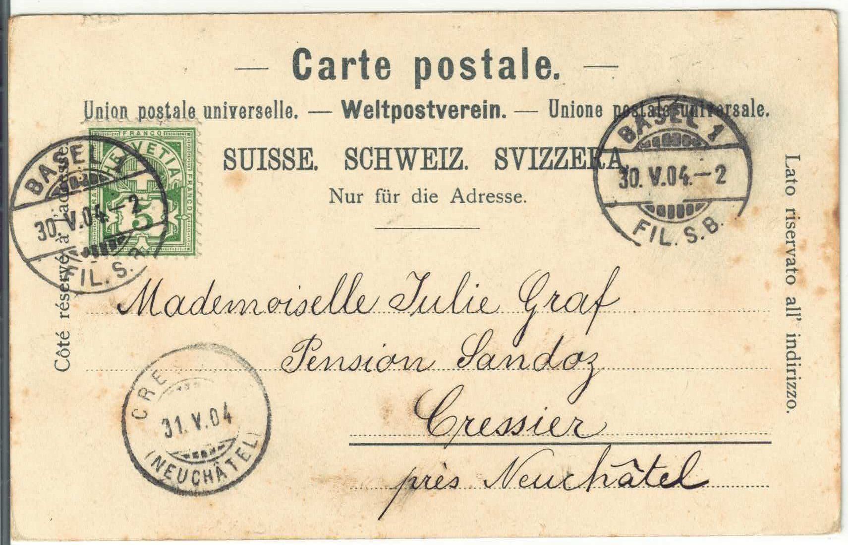 Cartoline postali: Gruss aus Basel - Münster - Litho – Usato da Ettingen venduto da Kartenplanet 1